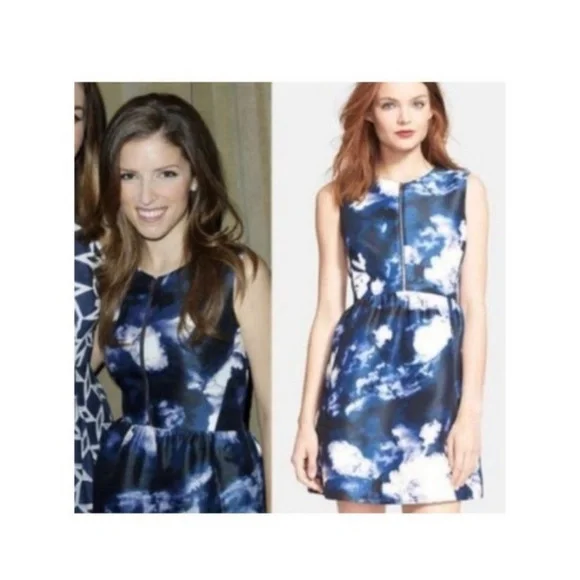 kate spade | Dresses | Kate Spade Blue Abstract Cloud Mini Cocktail Dress  Size 4